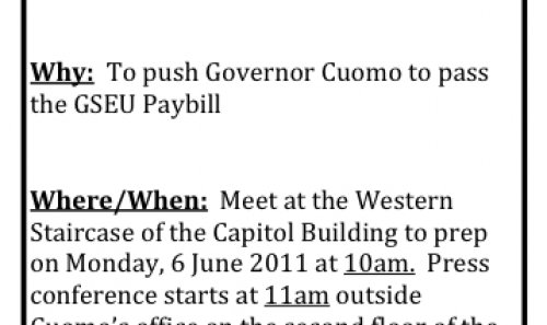 June 6th Press conference in Albany for the GSEU paybill 
